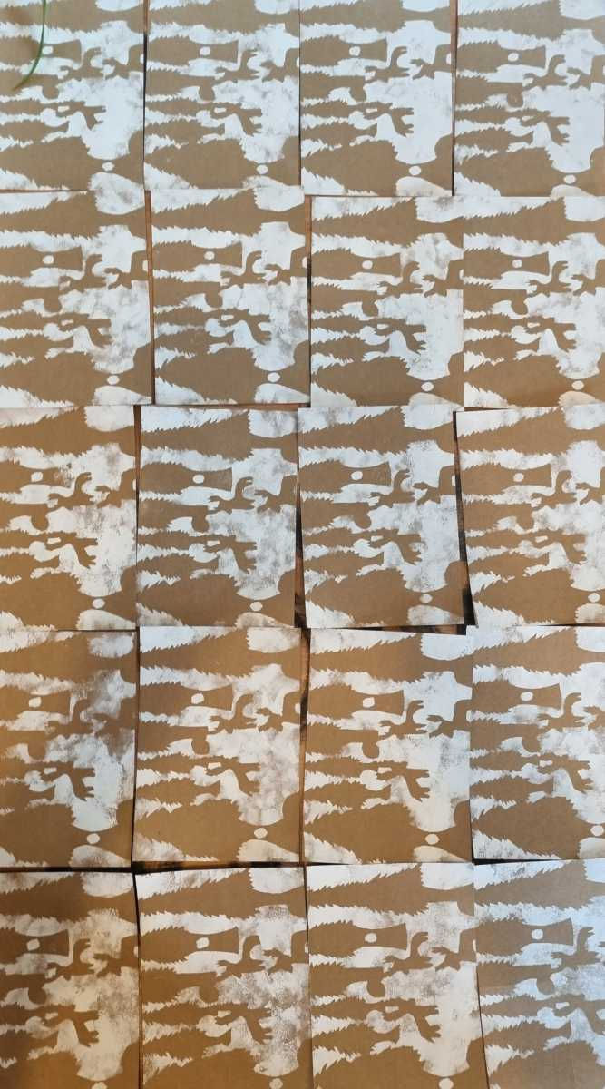 White matt wall paint on craft card