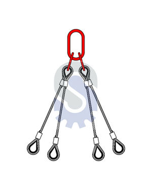 Radansalı dört kollu çelik sapan ile güvenli ve dengeli ağır yük kaldırma işlemi