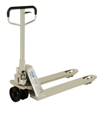 Atlas 2.5 ton kapasiteli galvaniz transpalet, çinko kaplama gövdesi sayesinde paslanmaya ve zorlu hava koşullarına karşı yüksek dayanıklılık sunar. Soğuk hava depoları, gıda tesisleri, deniz ürünleri ve ilaç sektörü gibi hijyen gerektiren alanlarda güvenle kullanılabilir. Döküm pompa sistemi ve ergonomik kol tasarımı ile dayanıklı, kontrollü ve uzun ömürlü taşıma imkânı sağlar.
