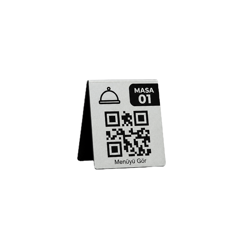 qr menu standı kazıma metal