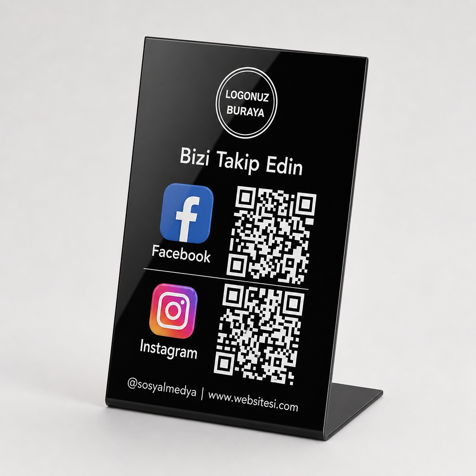 Siyah pleksi QR kod stand