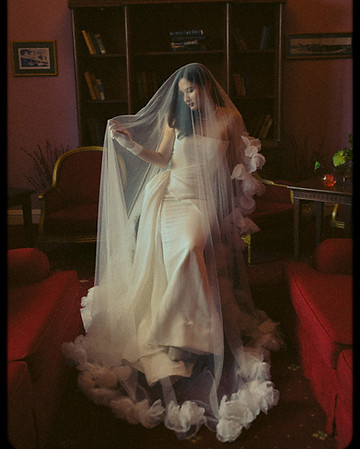 classic photo of the bride in prewedding photoshoot at Dalat Heritage hotel
