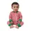Miniatura: Macacão Bebê Vermelho Listrado Longo -  Magia do Natal 