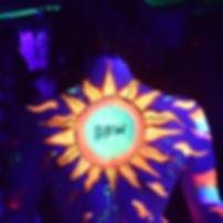 Blacklight sun body paint