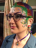 Glitter covered head