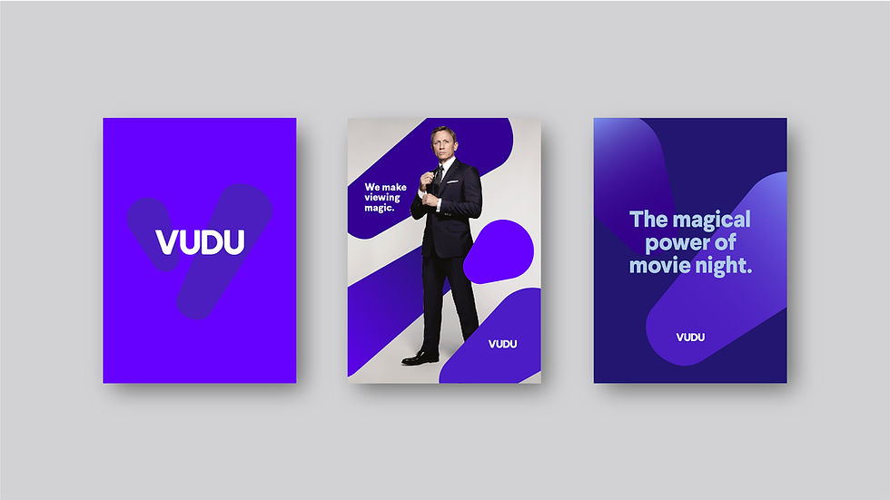 3-up posters showing the VUDU brand