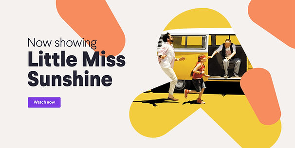 Title card: Now showing Little Miss Sunshine