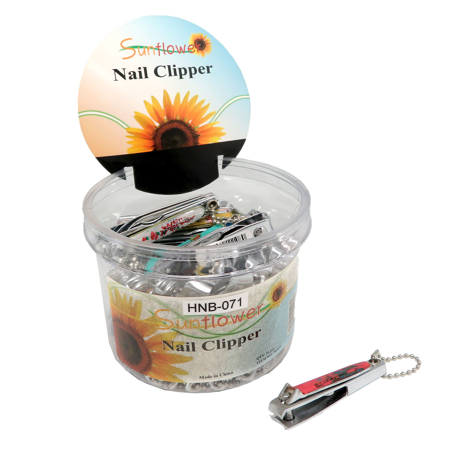 Sunflower Nail Picture Jar