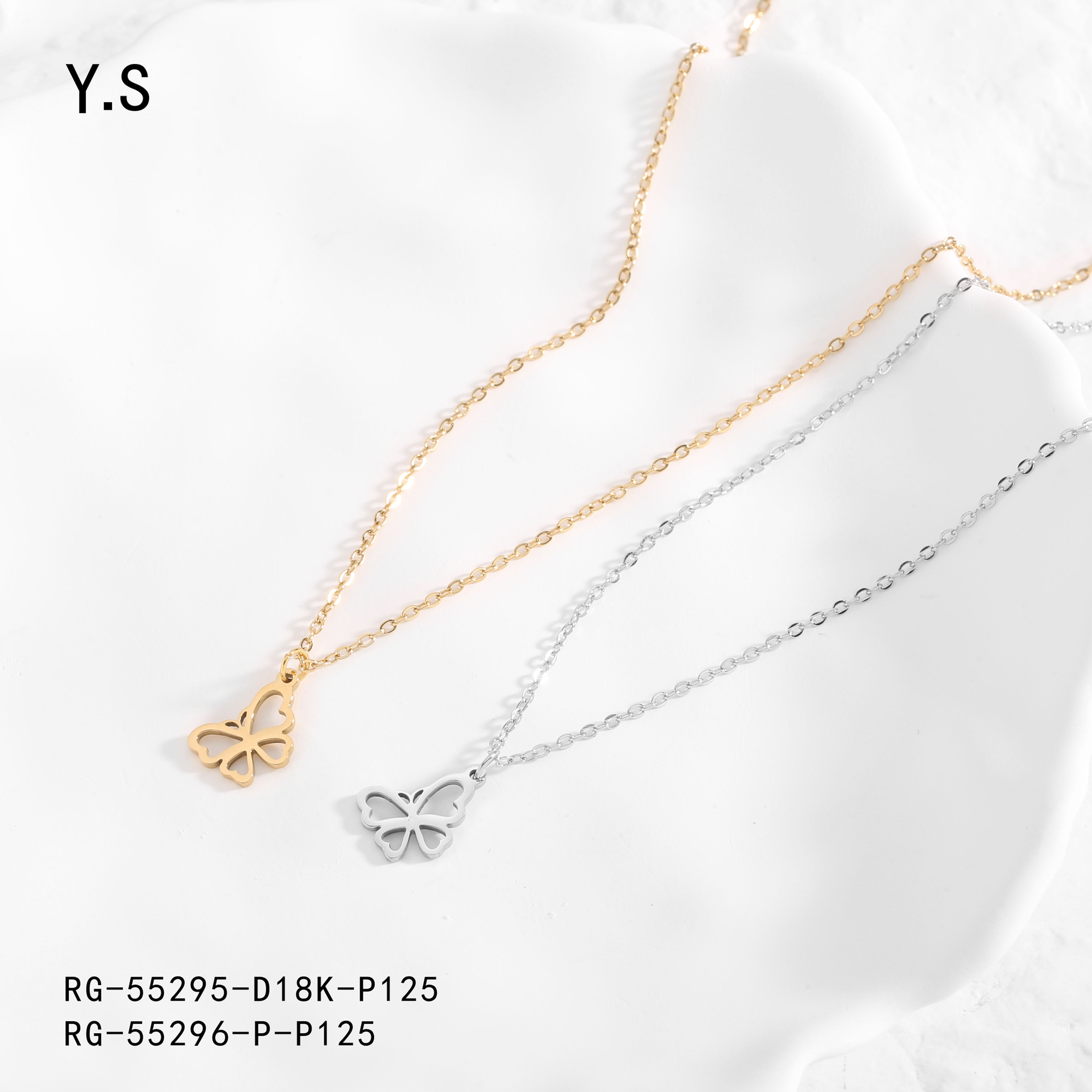 Collar Acero Mariposa 55295-55296