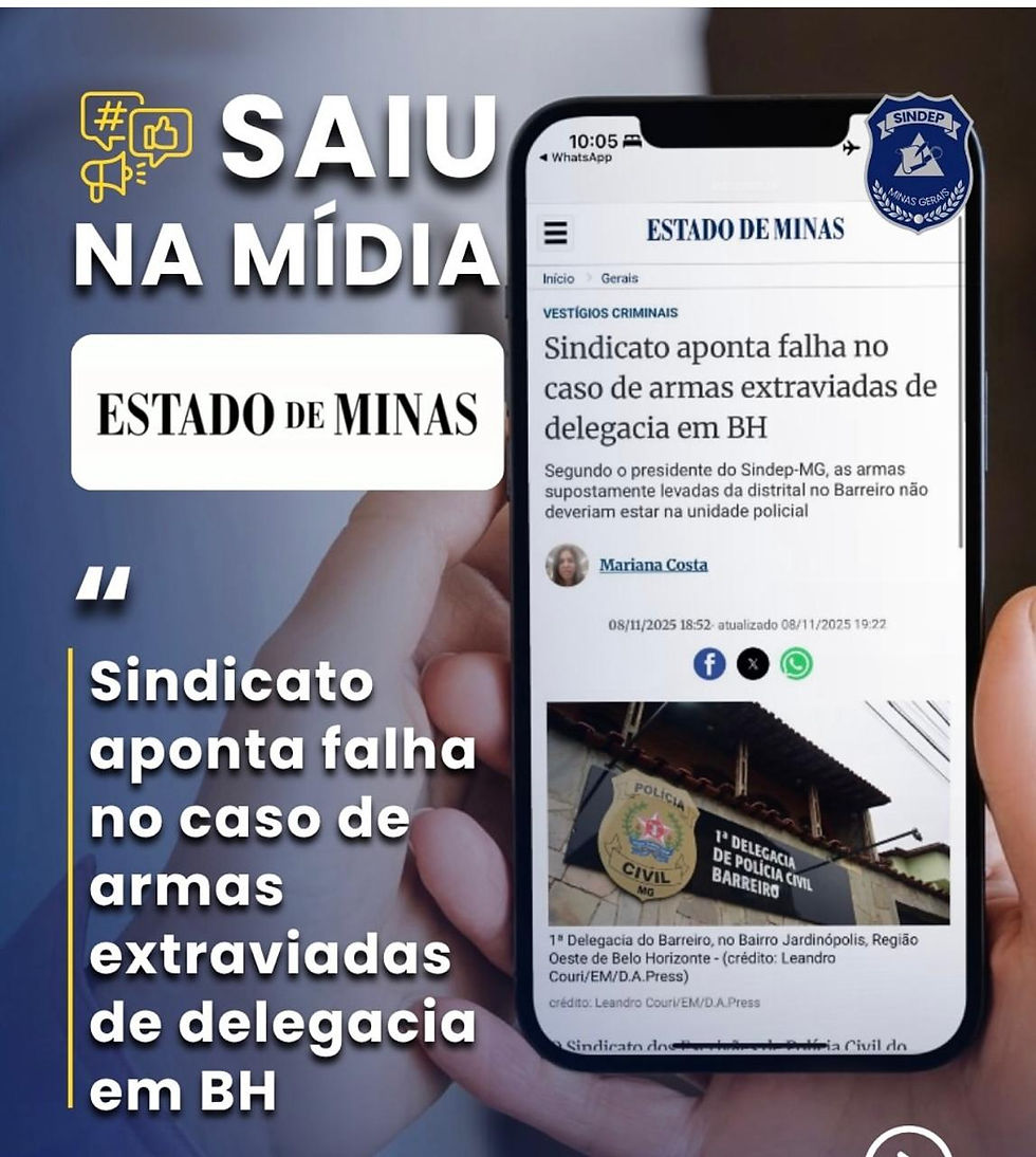 Sindicato aponta falha no caso de armas extraviadas de delegacia em BH