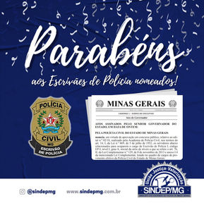SINDEP PARABENIZA OS 76 ESCRIVÃES DE POLÍCIA NOMEADOS