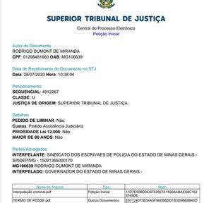 SINDEP/MG aciona STJ e protocola interpelação judicial contra Zema