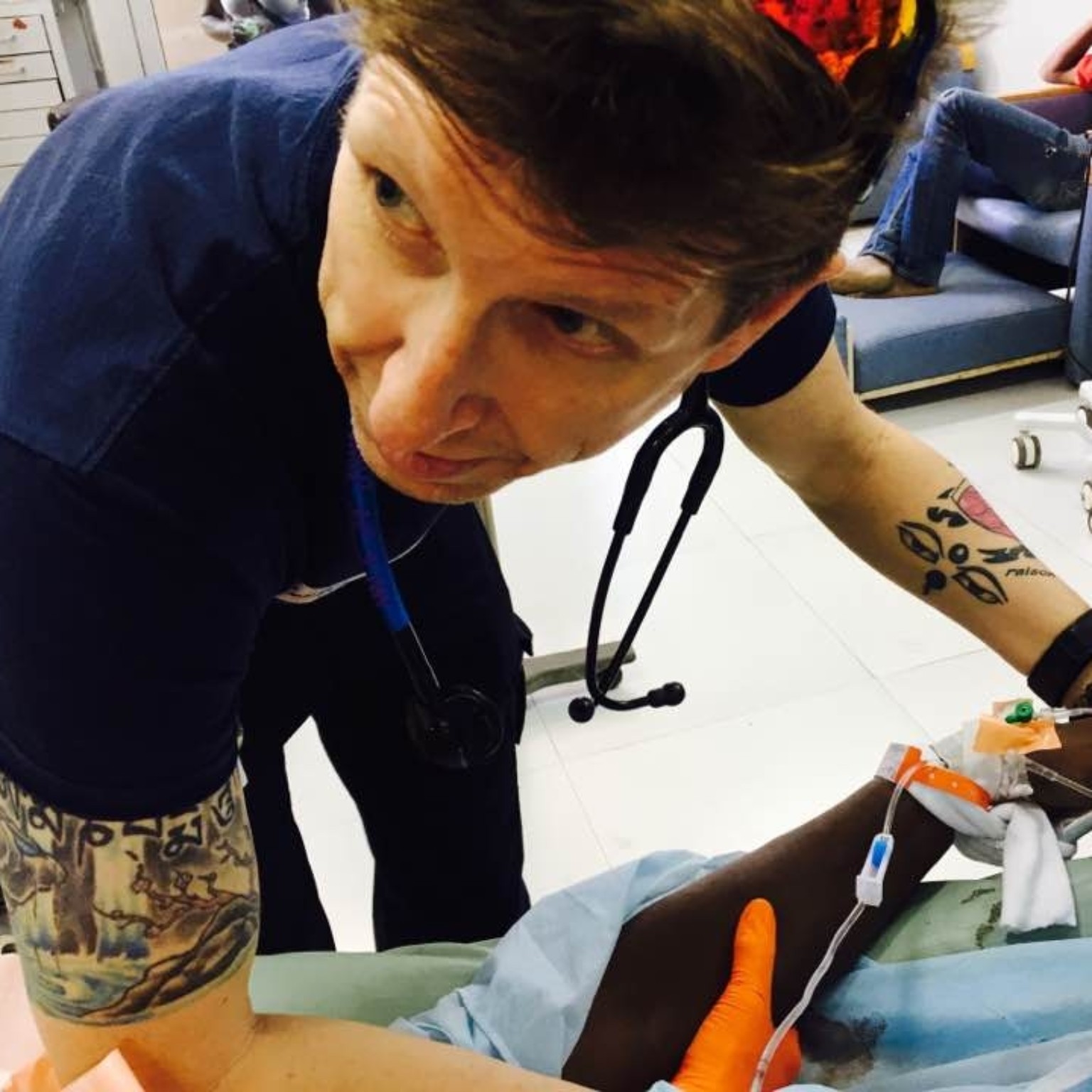 Curtis St. John working in emergency medical services