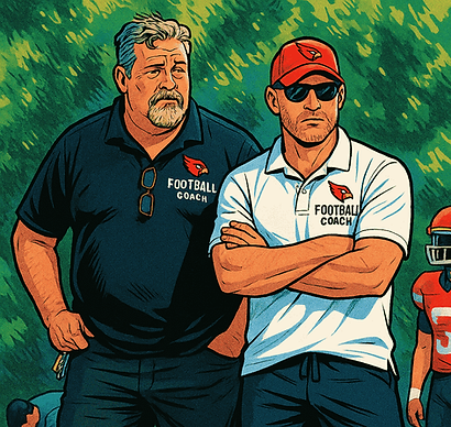 Michael as a Football coach with another coach