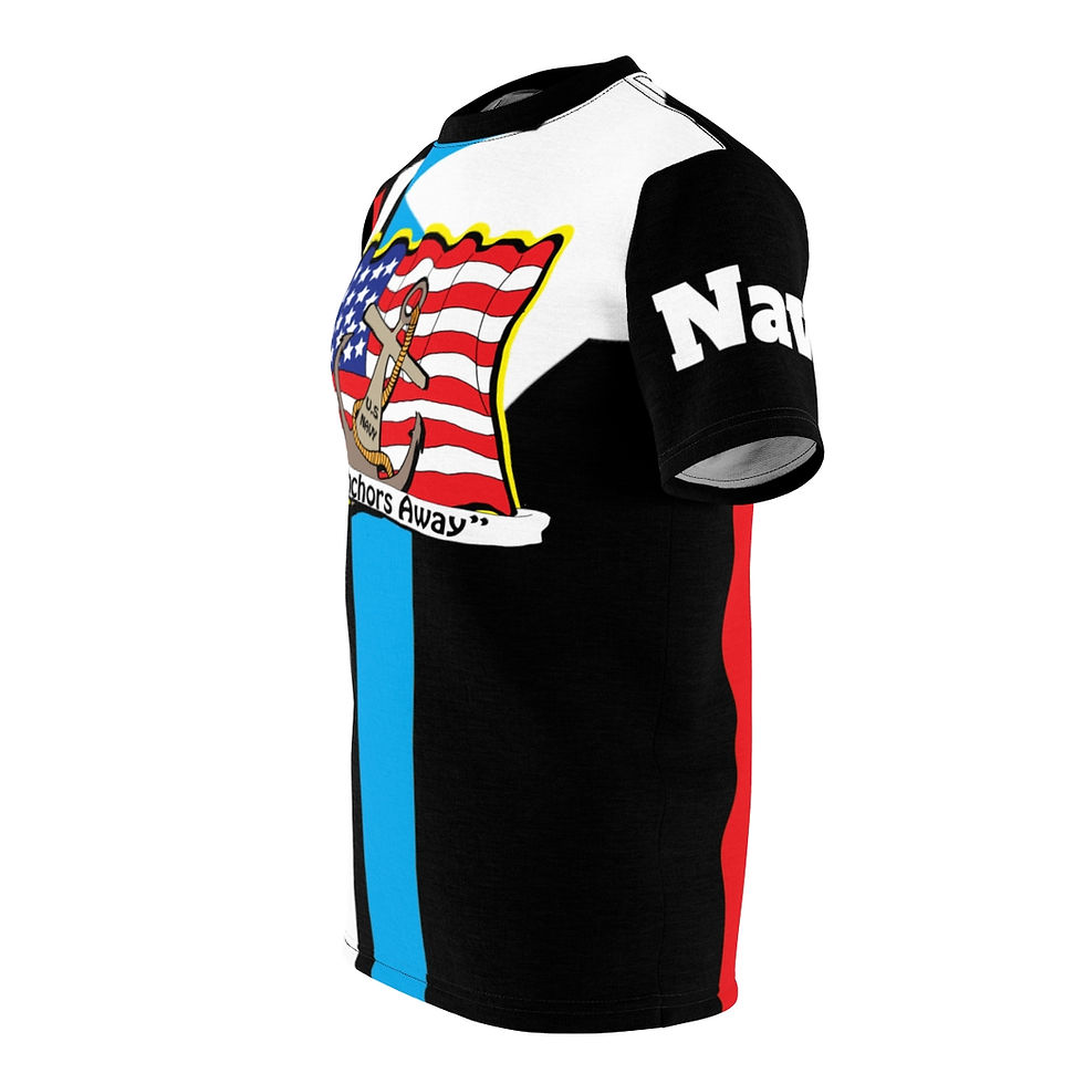 Thumbnail: Navy Unisex Cut & Sew Tee (AOP)