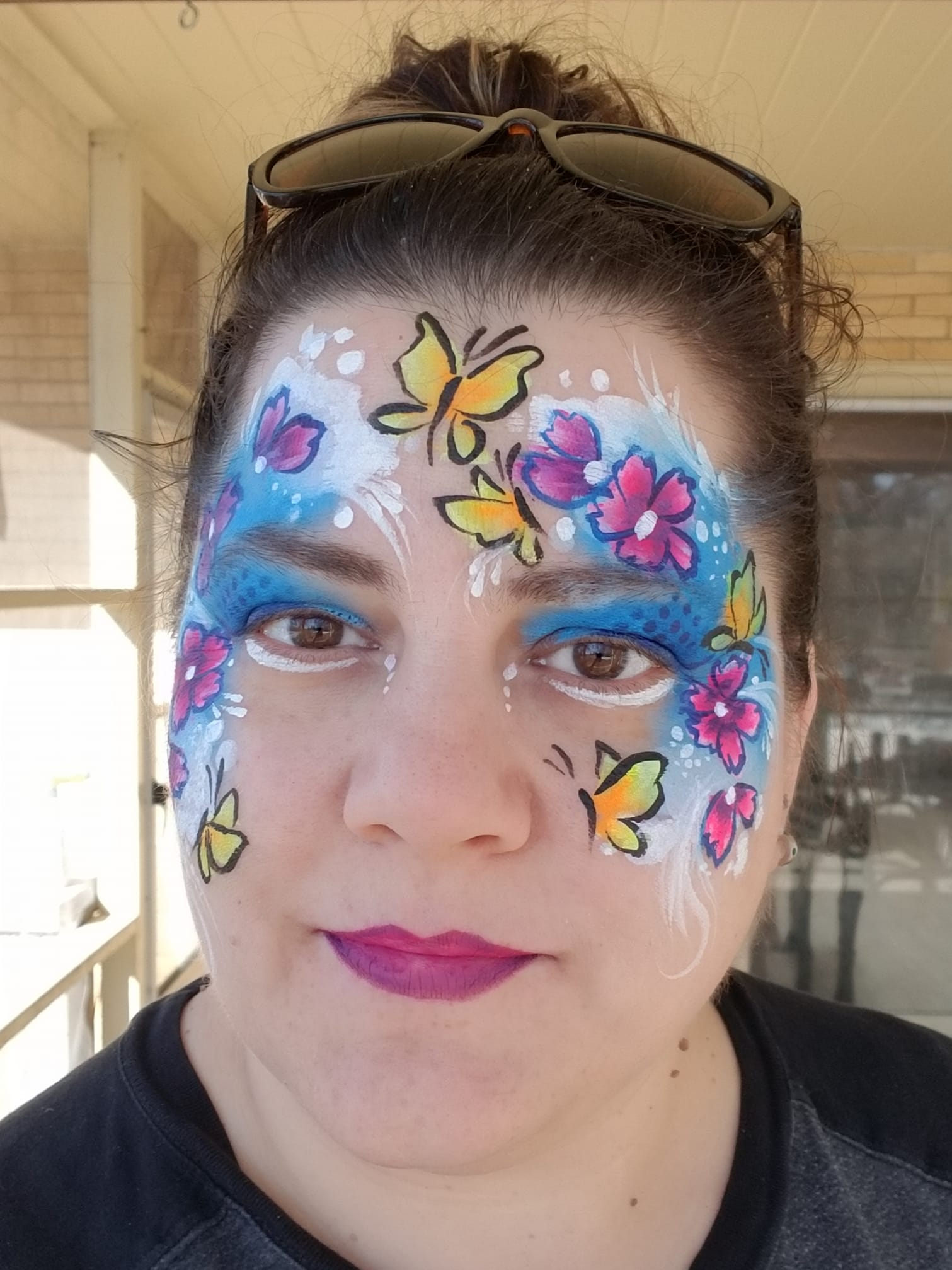 Bright and colorful spring face