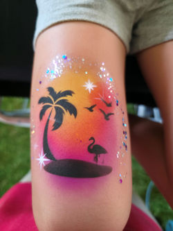 Sunset airbrush tattoo
