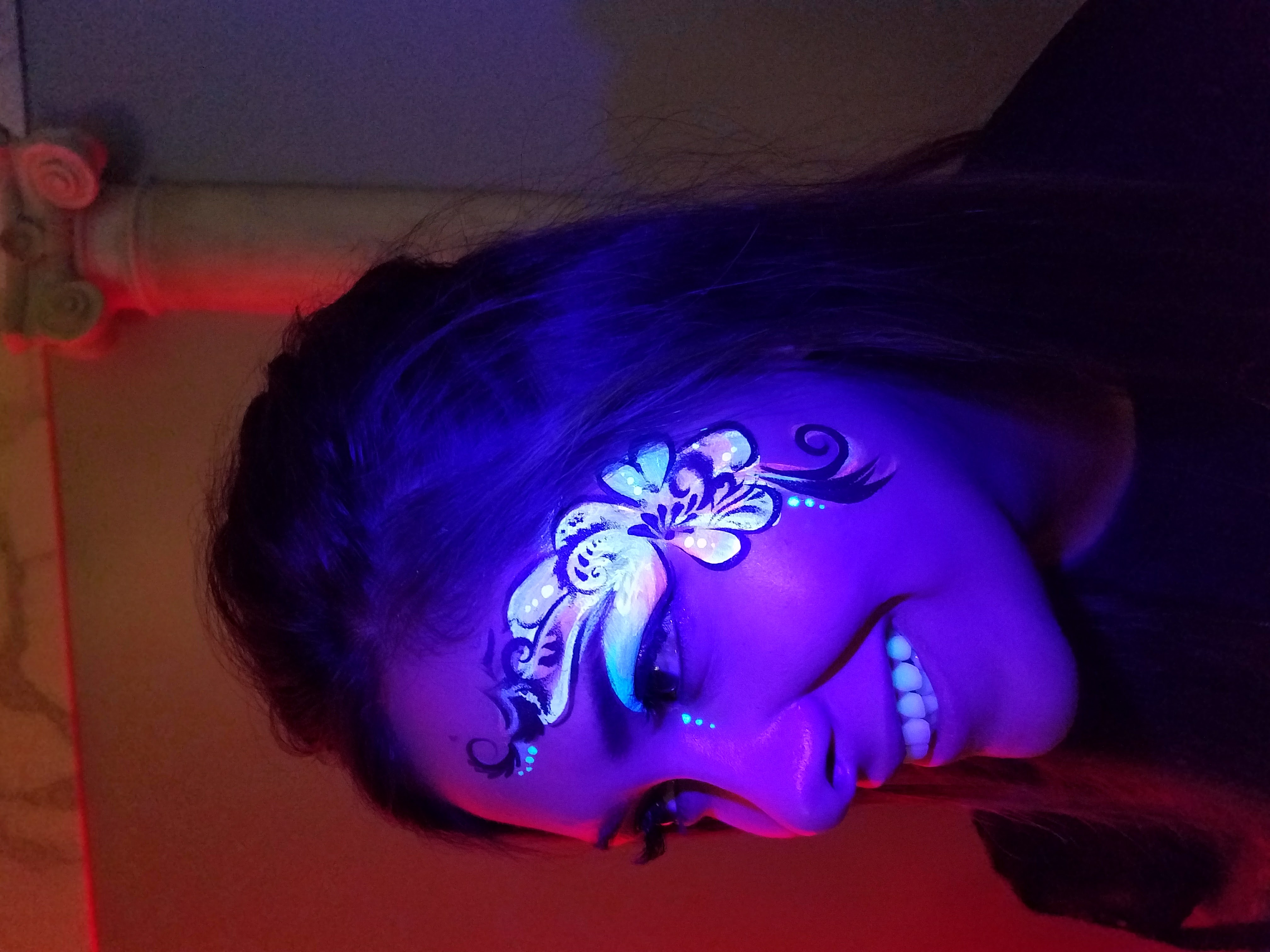 UV floral face (under UV/blacklight)
