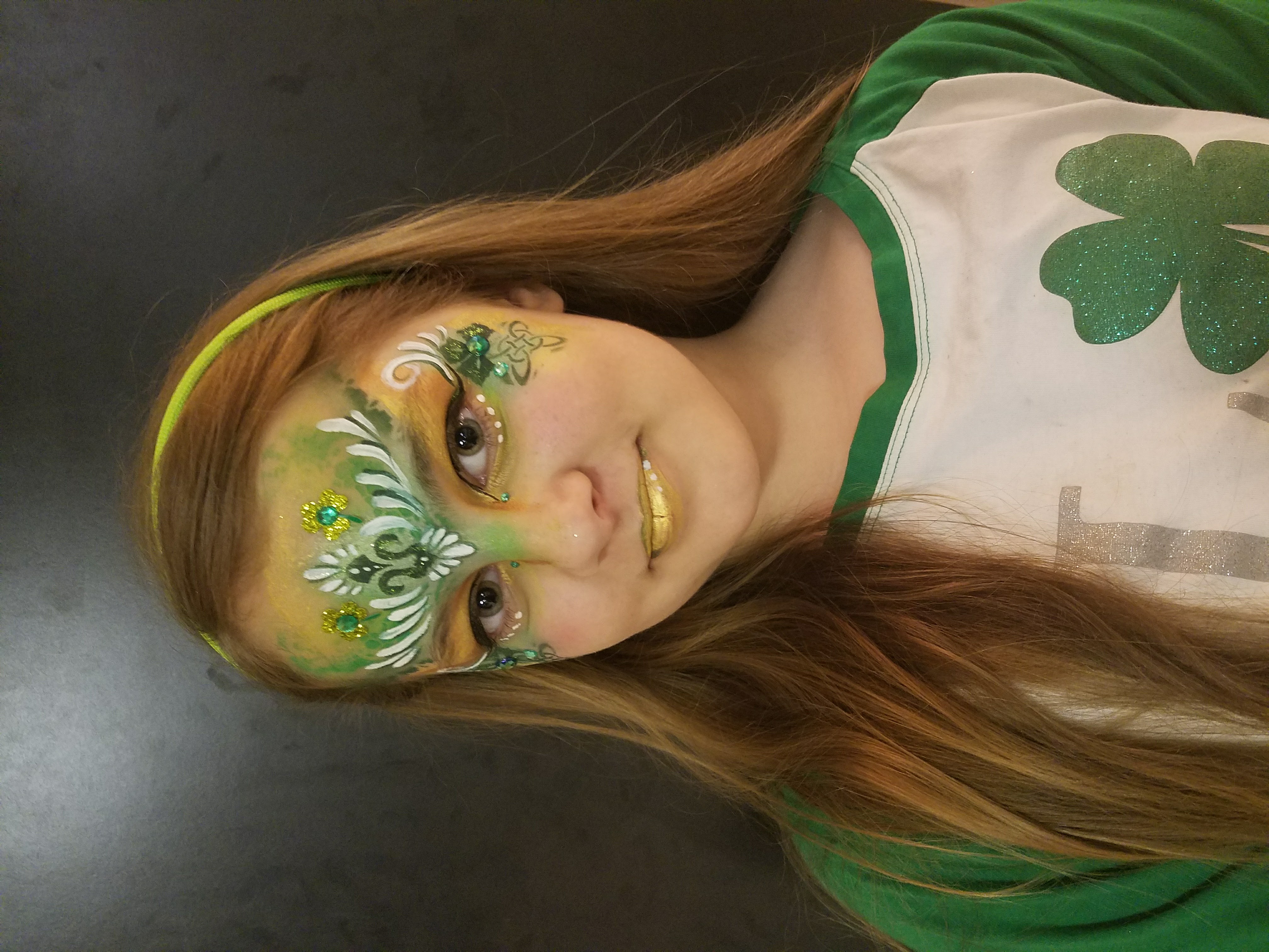 St. Patrick's Day crown face paint