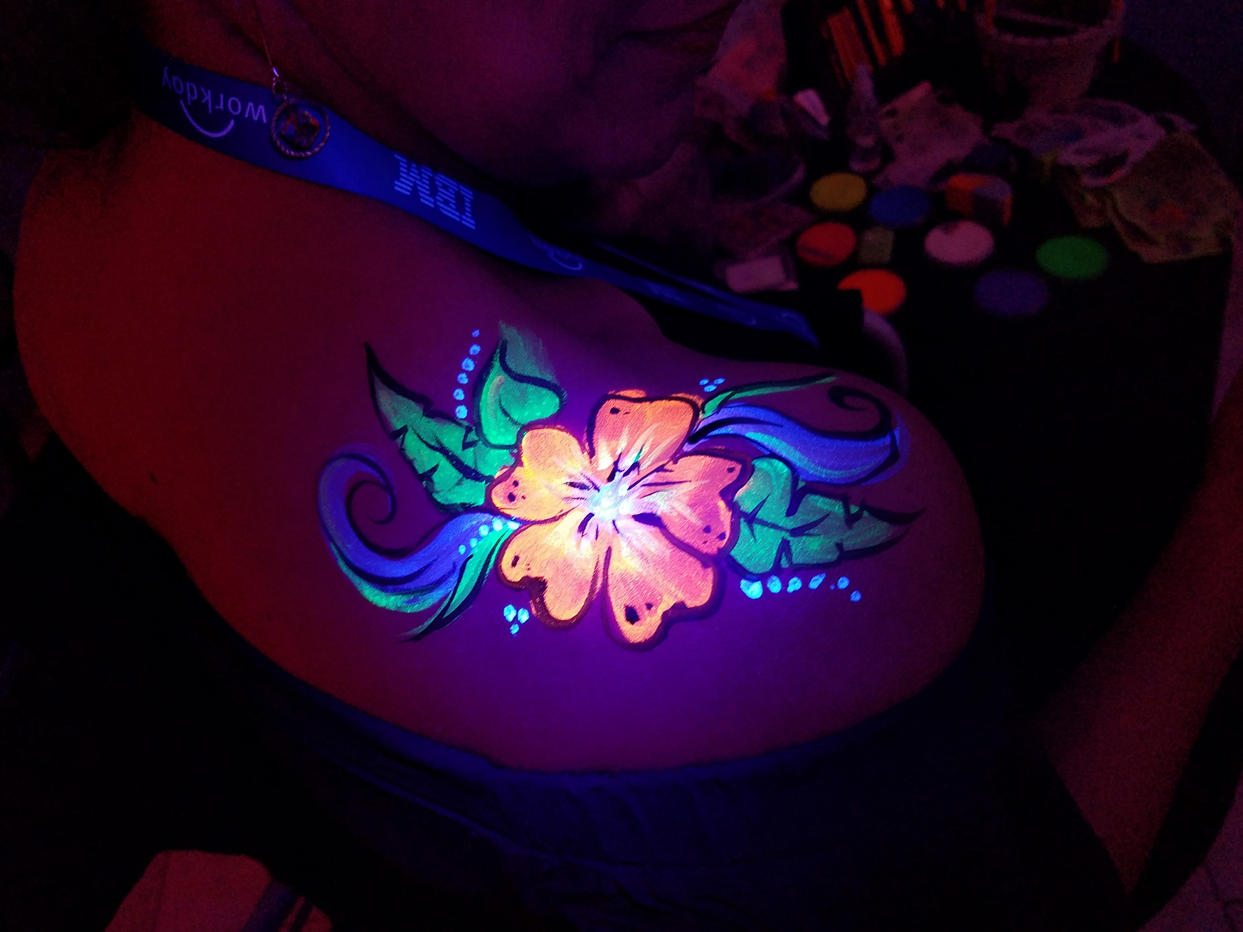 UV body paint shoulder design
