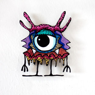 pintura sobre madeira recortada do artista matias carsolio picón / liolio estudio de arte