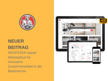 PROPSTER startet Marketplace für innovative Zusammenarbeit in der Baubranche