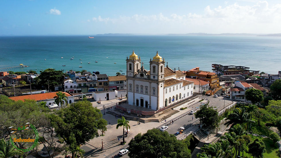 Foto aérea Igreja do Bonfim Salvador Bahia drone vista mar | Curso de drone com certificação