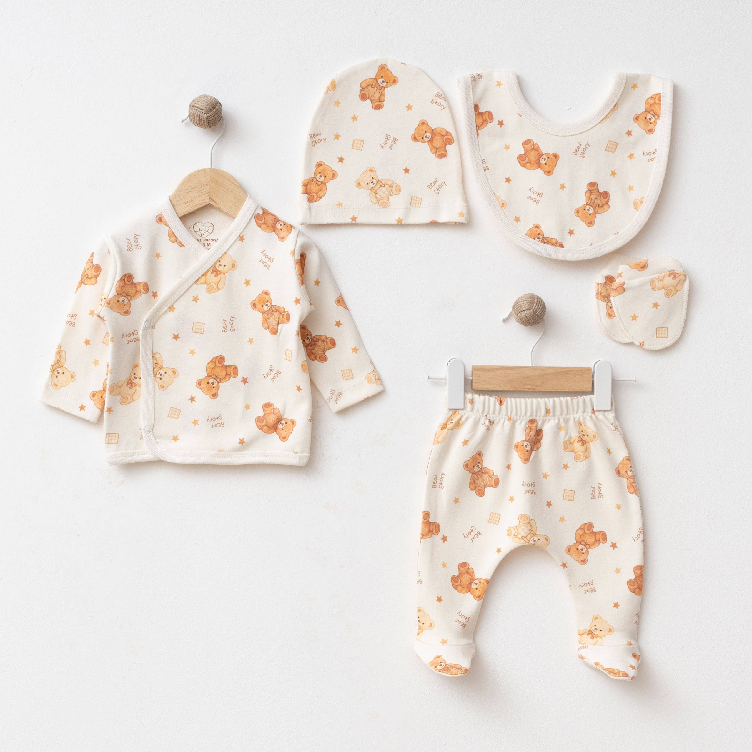 Bear Story 5'li Bebek Zıbın Set