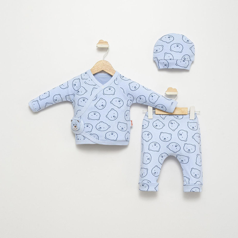 20313- Ayıcıklı 3'lü zıbın takım