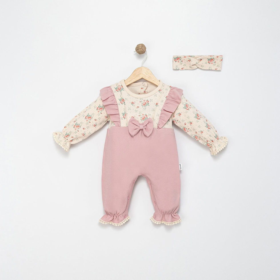 Küçük resim: 30139- Fiyonklu kız bebe tulum