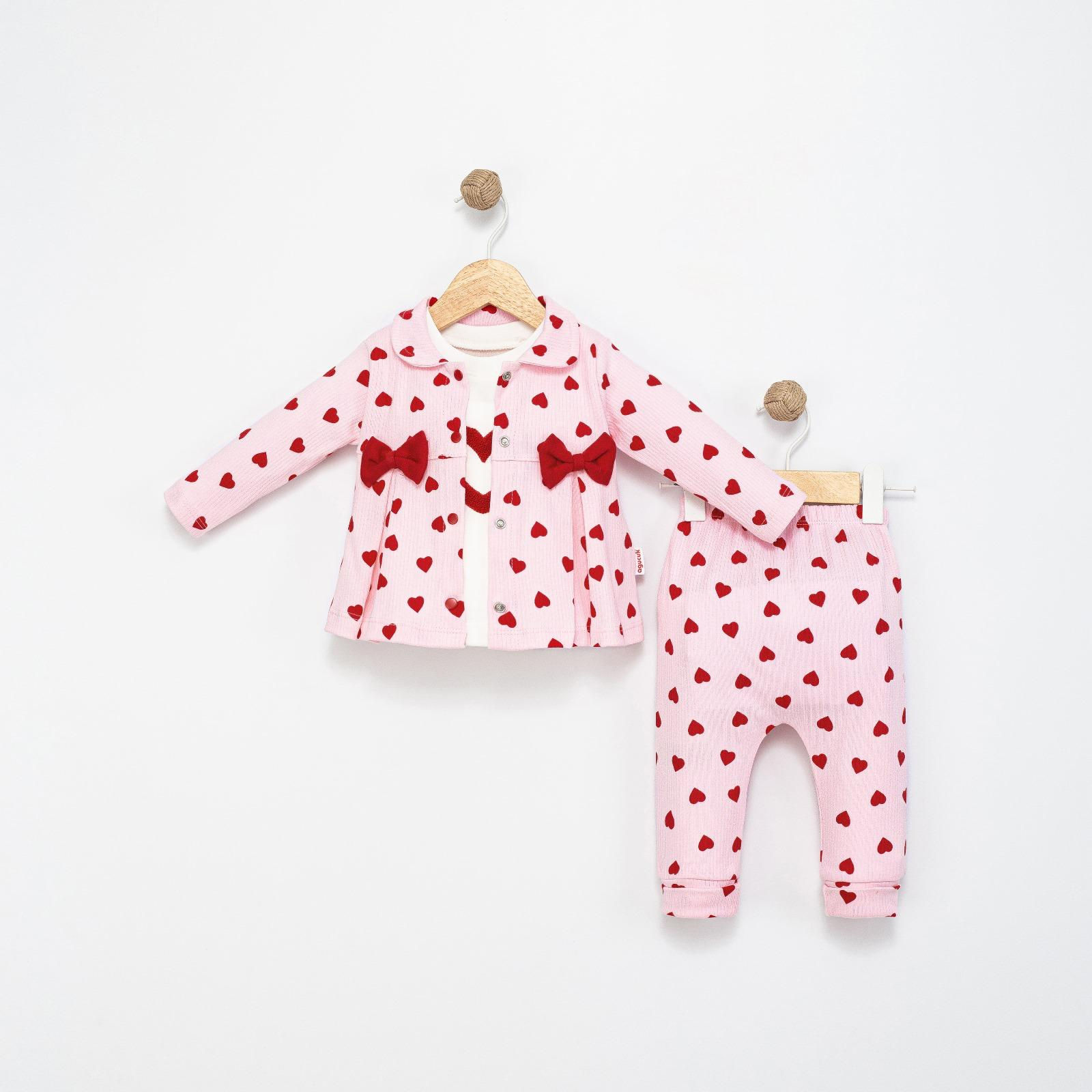 6054- Fiyonklu kalpli takım