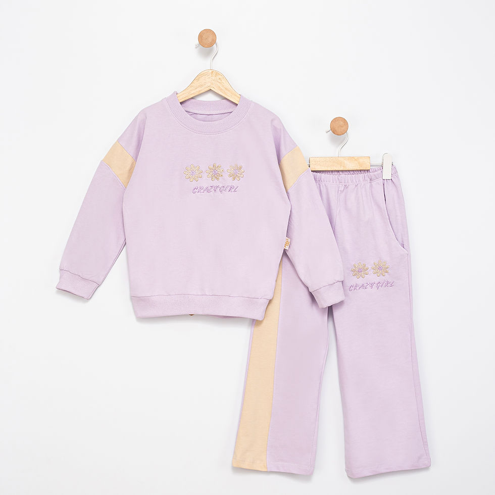 Küçük resim: 1410- Çiçekli 2'li Kız Çocuk Takım