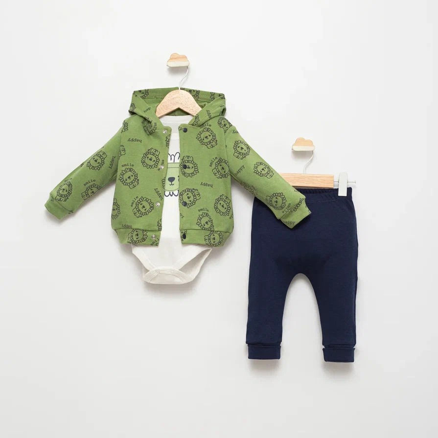 6011- Aslanlı hırkalı 3'lü takım