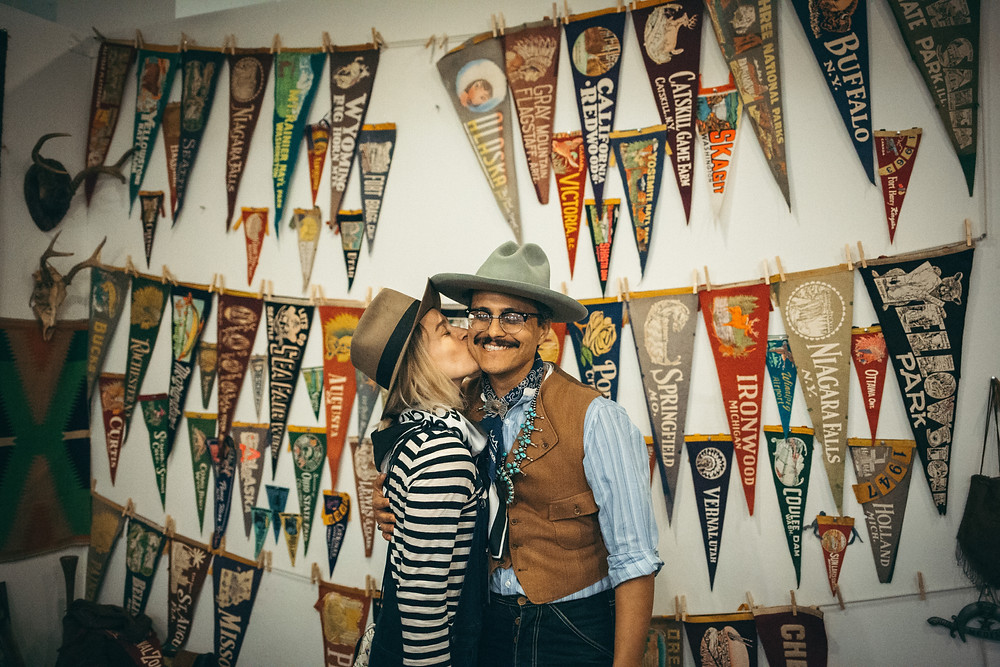 Friends Andre & Megan wearing Wellema
