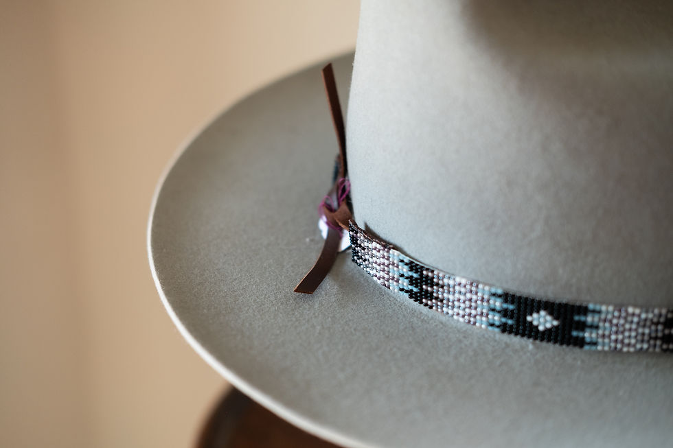 Thumbnail: Hand loomed, glass beaded hatband
