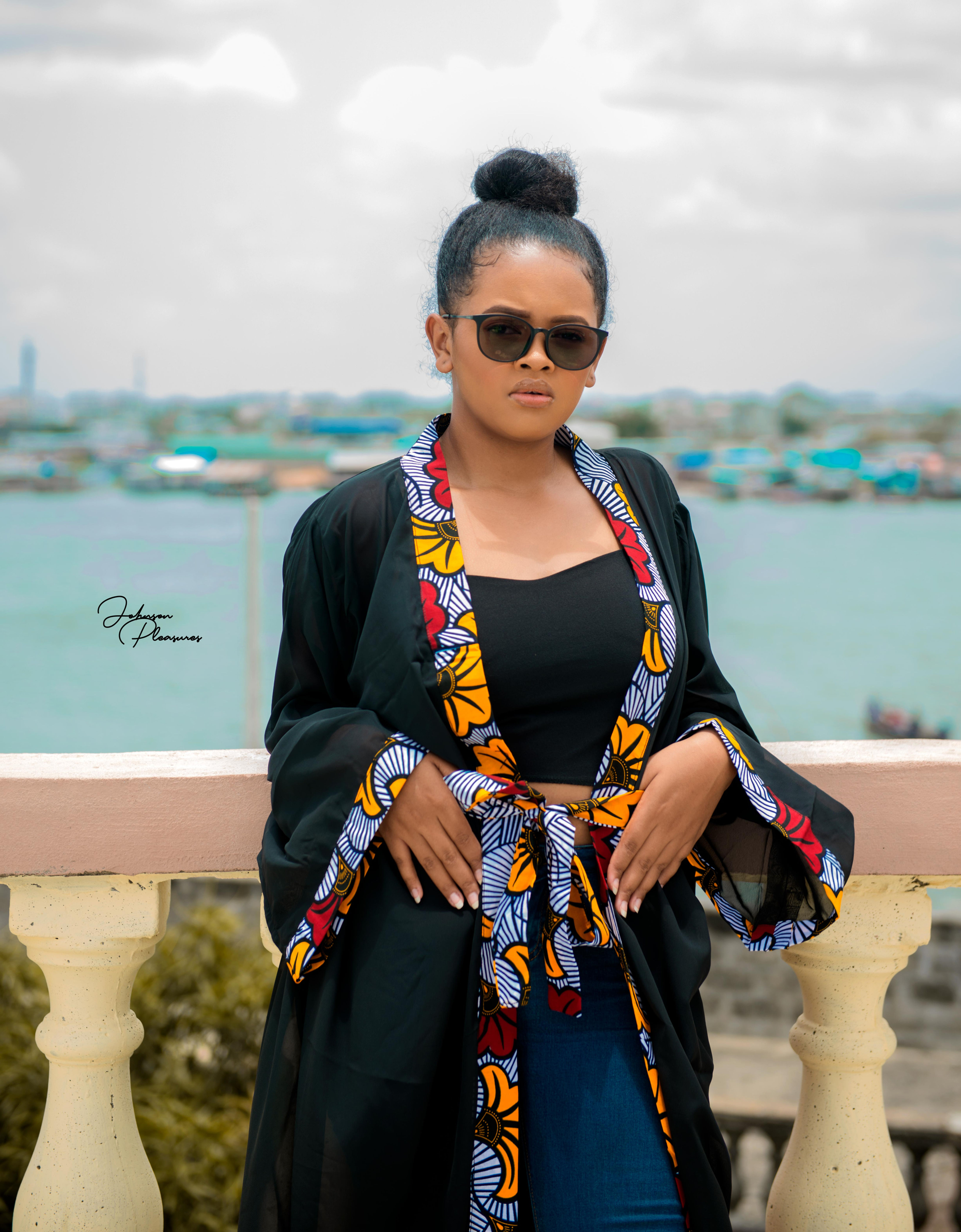 Kimono en wax - Fleur de mariage