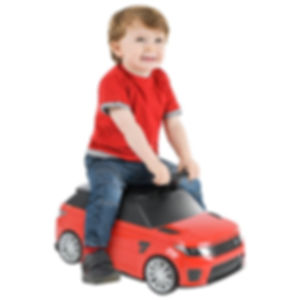 KIDS RED RIDE ON TOY CAR & SUITCASE - RANGE ROVER SPORT SVR CONVERTIBLE