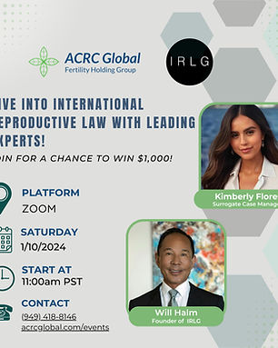 ACRC Global Webinar with SDFC Dr. Suanna Park about ferility, IVF, surrogacy in california, and egg donor selection