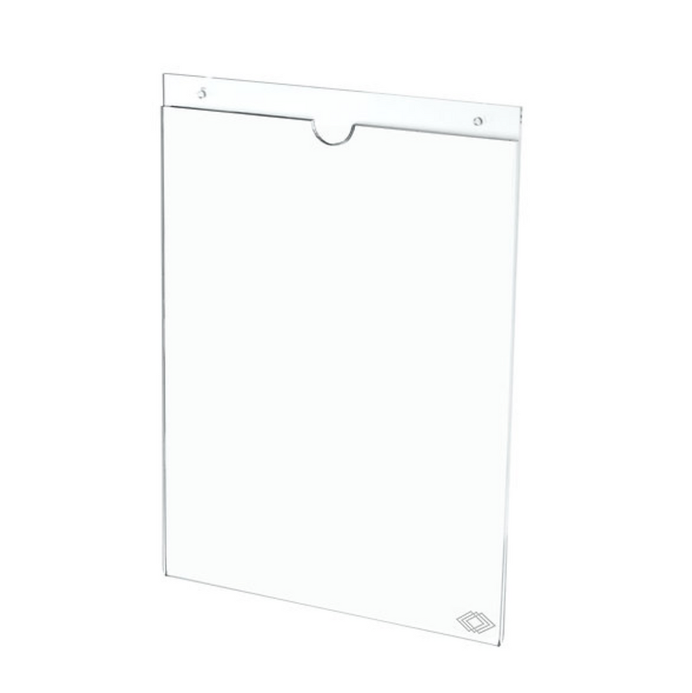2 piezas. Porta Hoja de Acrílico Transparente Tamaño Carta Vertical Para Pared.