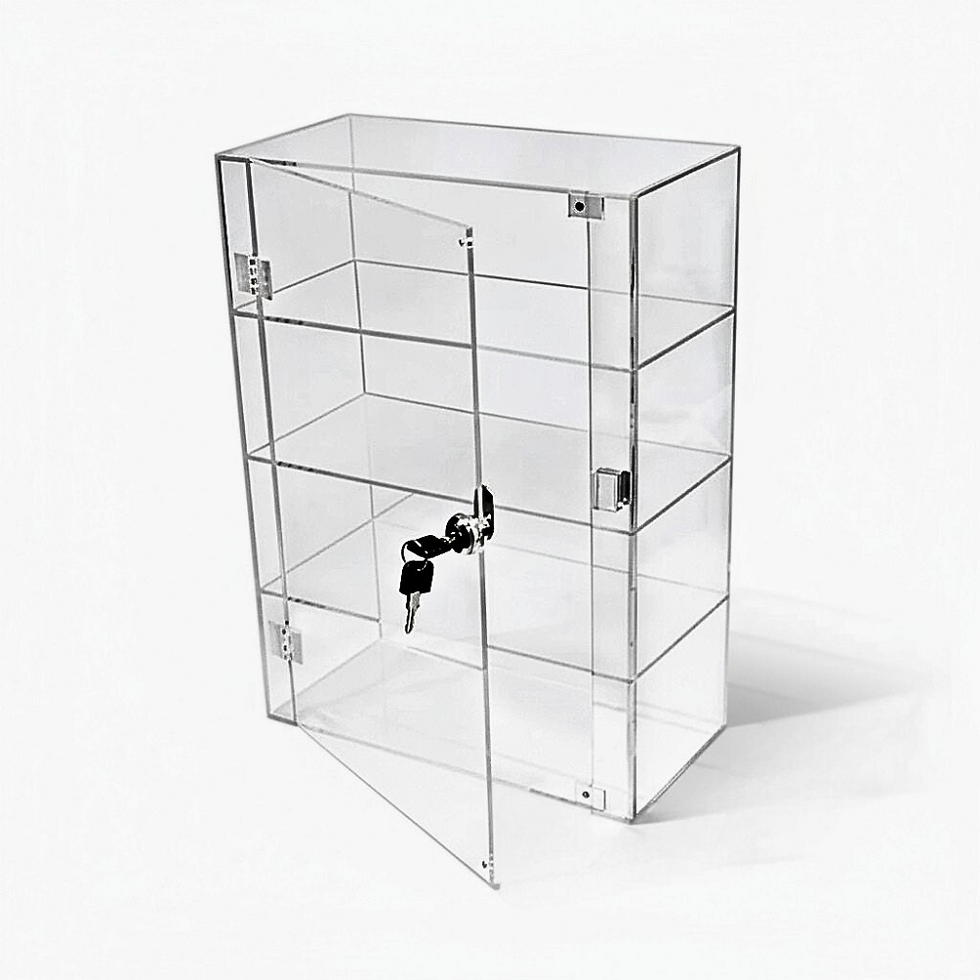 Vitrina en Acrílico transparente, 4 espacios
