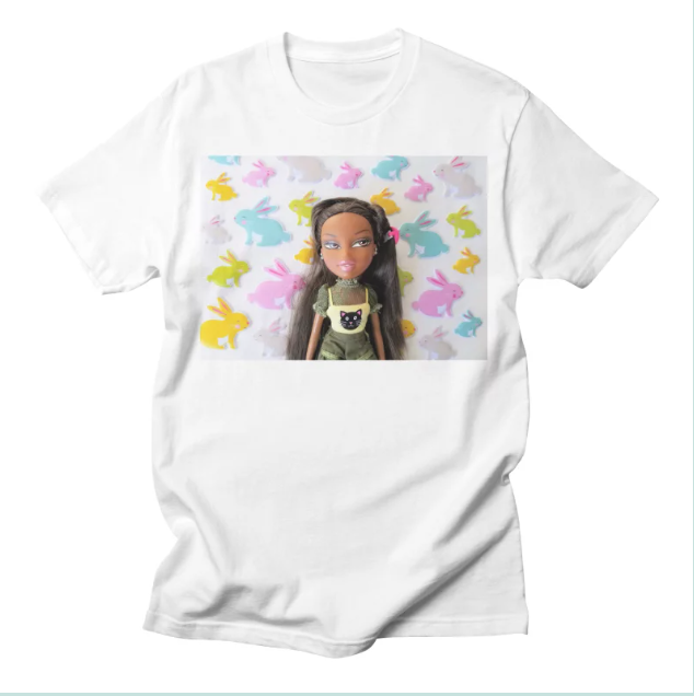 Thumbnail: Bunny Love Adult Tee Shirt in white