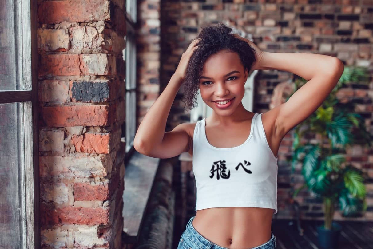 Haikyuu: Fly Typography Graphic Anime Cropped Tank Top