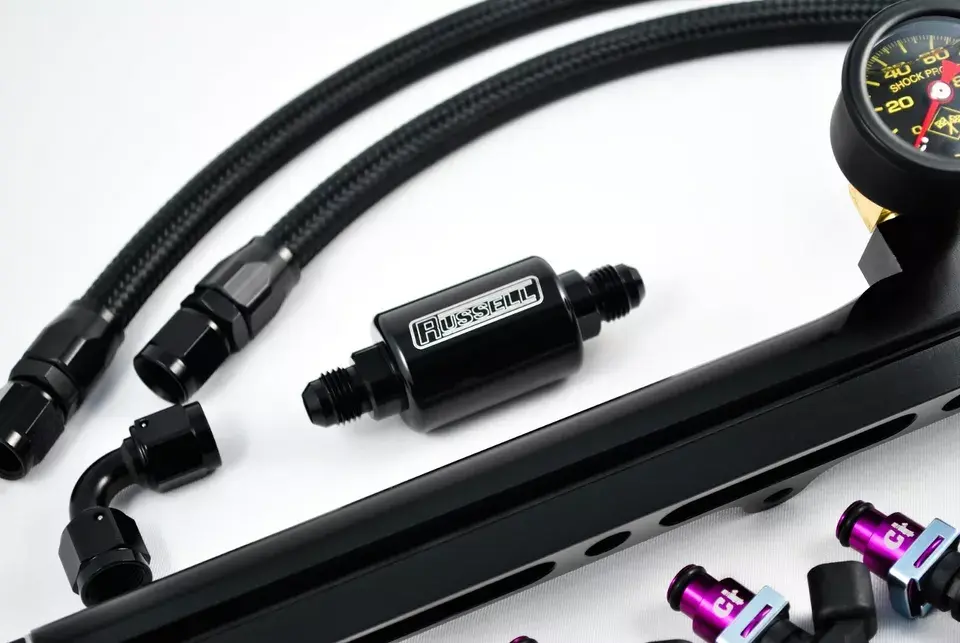 Thumbnail: Honda Acura B series BOSCH 650cc fuel injectors rail fuel line b16 b18 b20 GSR