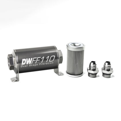 DeatschWerks 8‑03‑110‑010K‑8 In‑Line Fuel Filter Kit 110 mm 10 Micron -8AN