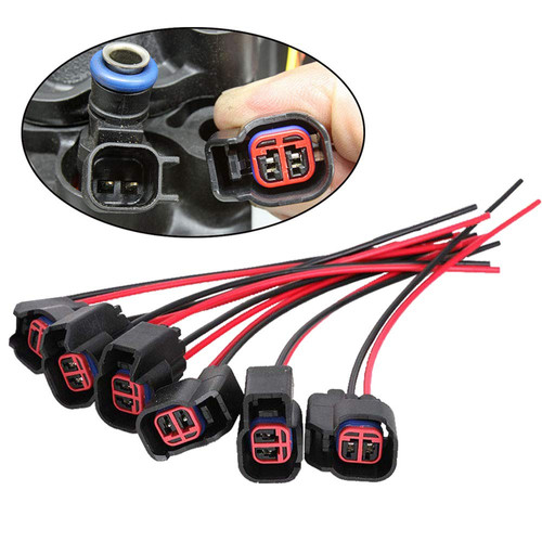 6pcs ev6 ev14 fuel injector connector pigtails Bosch Delphi Clean
