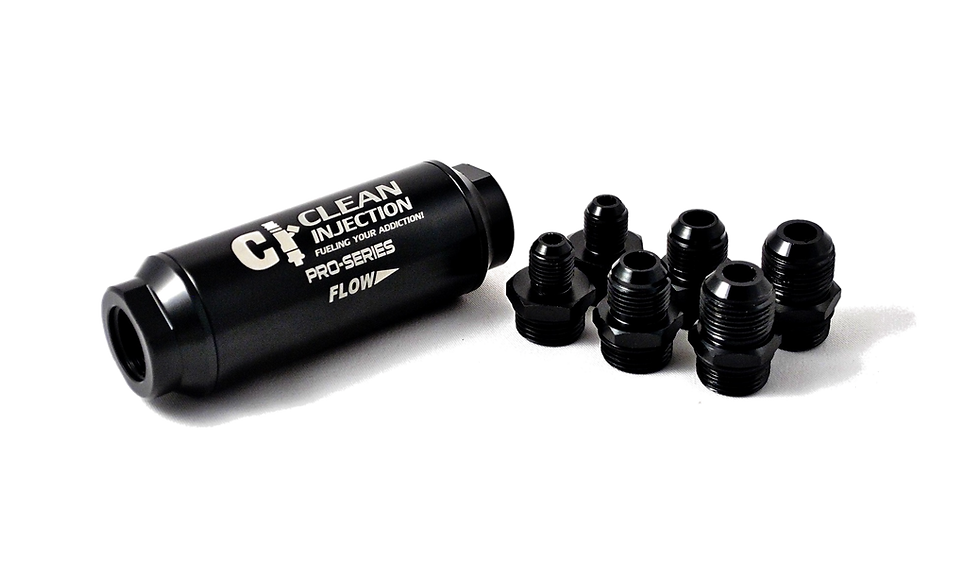 Clean Injection 6an 8an 10an stainless steel 100 micron inline fuel filter