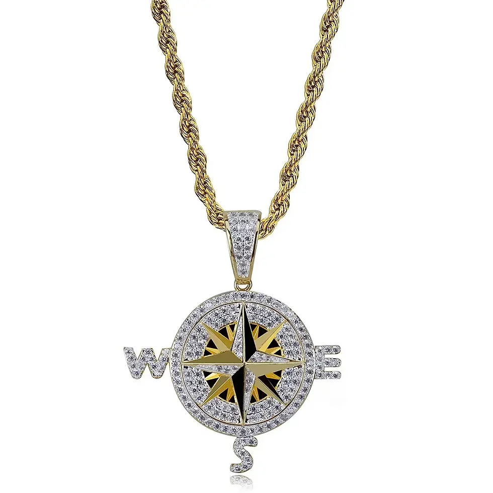 Thumbnail: Quality Fashionable Medal Necklace Pendant Pirate Ship Compass Personality Men's
