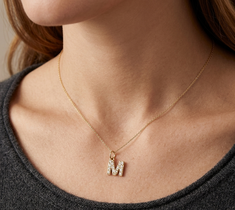 Thumbnail: Viral Initial Necklace – Gold Bubble Letter Pendant