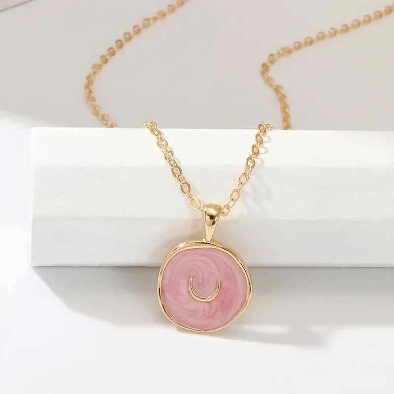 Thumbnail: Bohemian Geometric Irregular Enamel Necklace  for Women Colorful Moon Star Penda