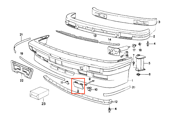 BMW E30 M3 vorne Stoßstange Abdeckkappe li. od. re.